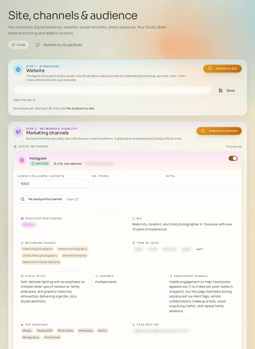 Screenshot of the Fuze interface: Channels