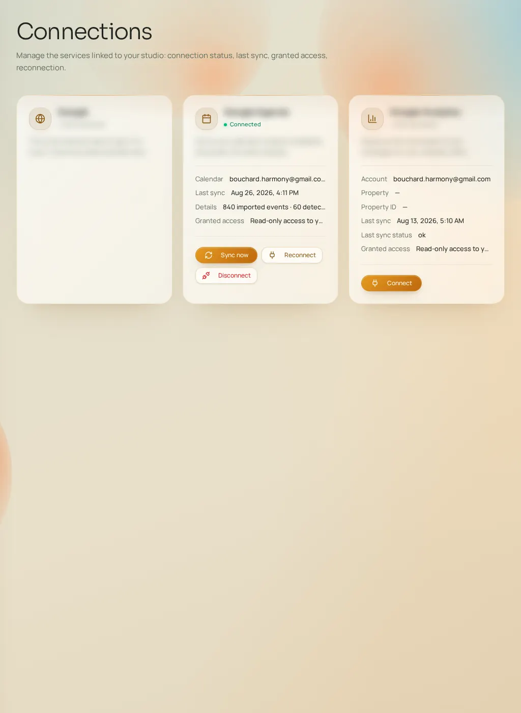 Screenshot of the Fuze interface: Connections