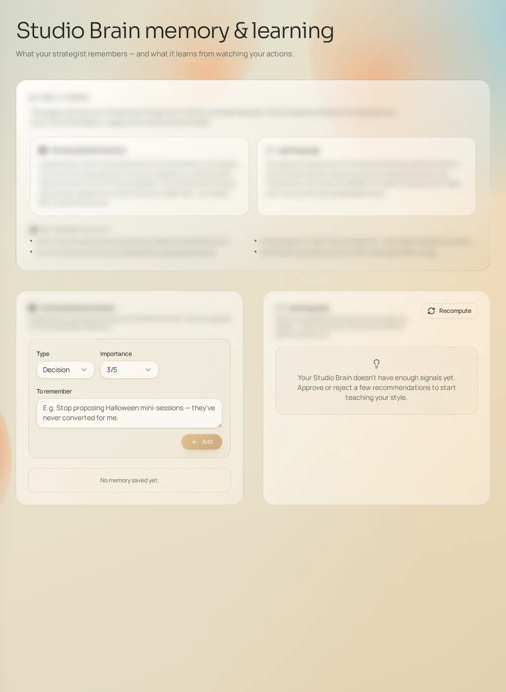 Screenshot of the Fuze interface: Advanced learning