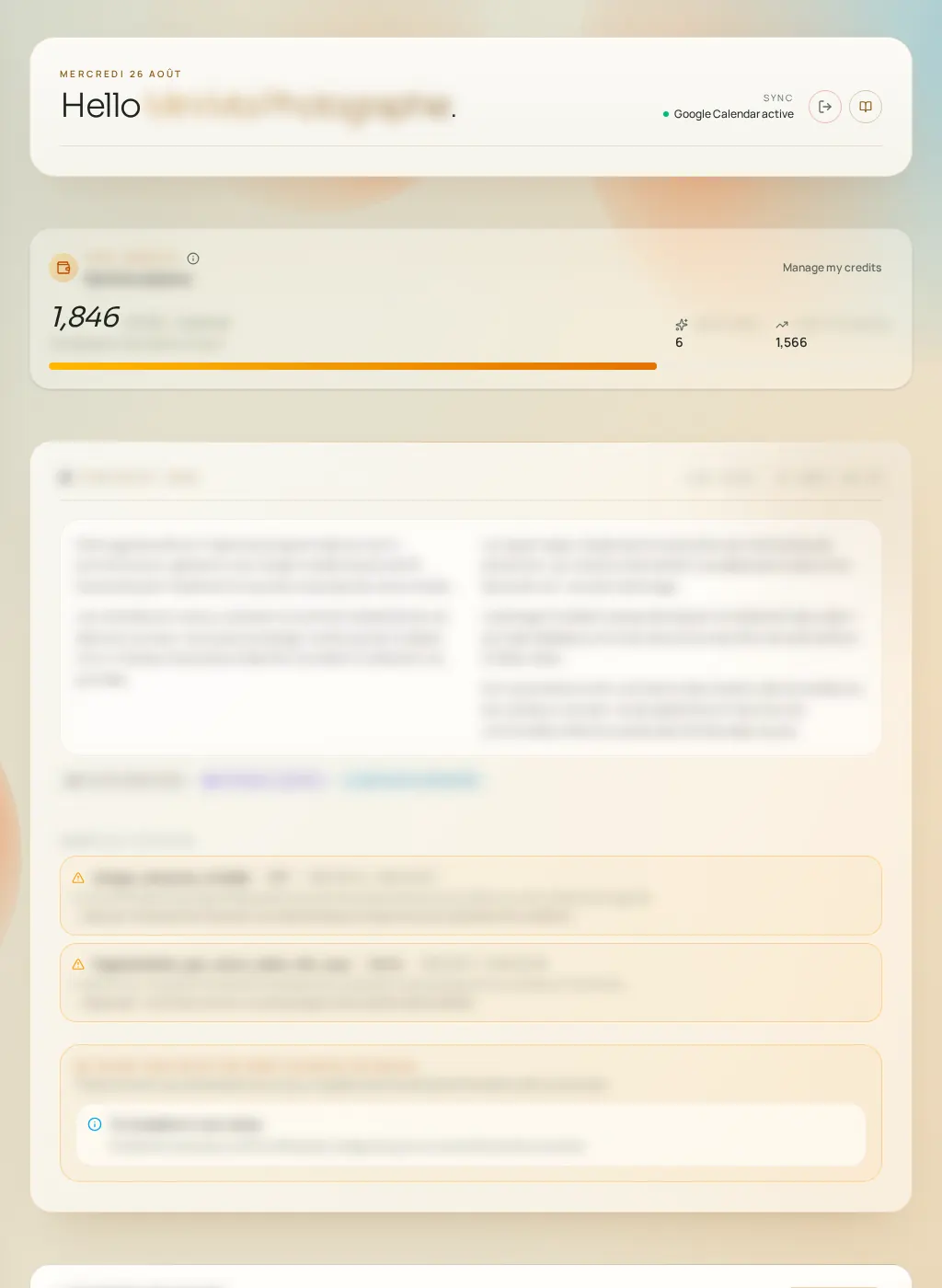 Screenshot of the Fuze interface: Today