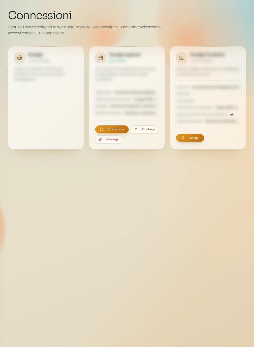 Screenshot dell'interfaccia Fuze: Connessioni