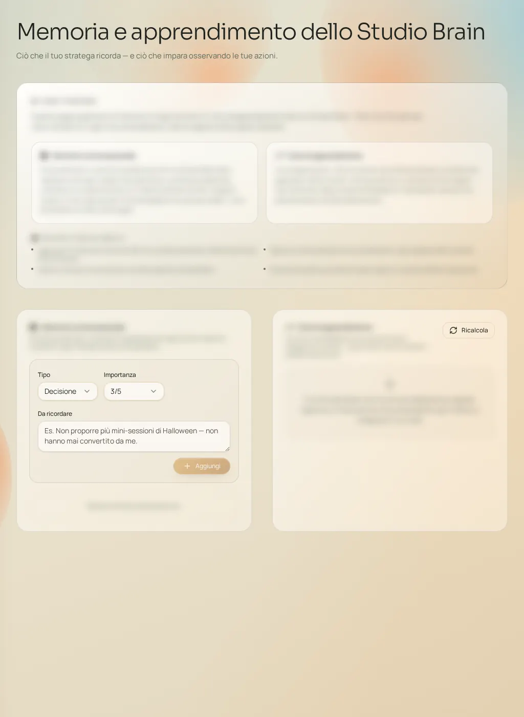 Screenshot dell'interfaccia Fuze: Advanced learning