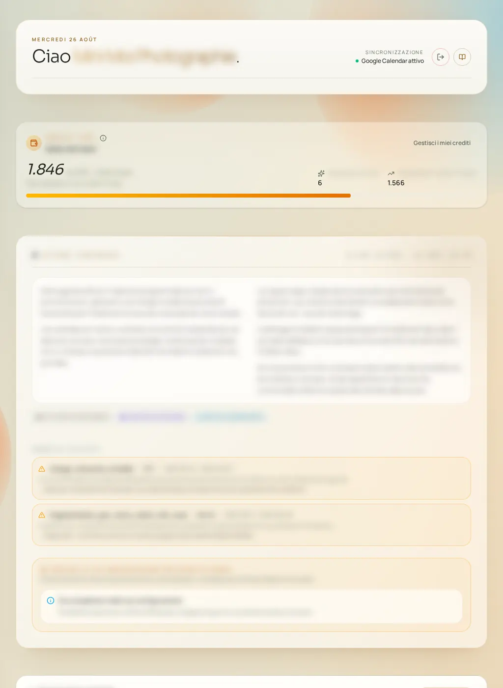 Screenshot dell'interfaccia Fuze: Today