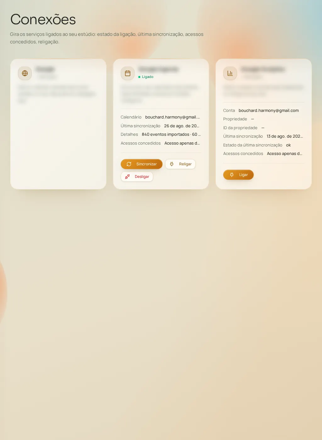Captura de tela da interface do Fuze: Ligações